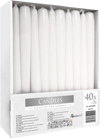 Set de 10 velas blancas Roura