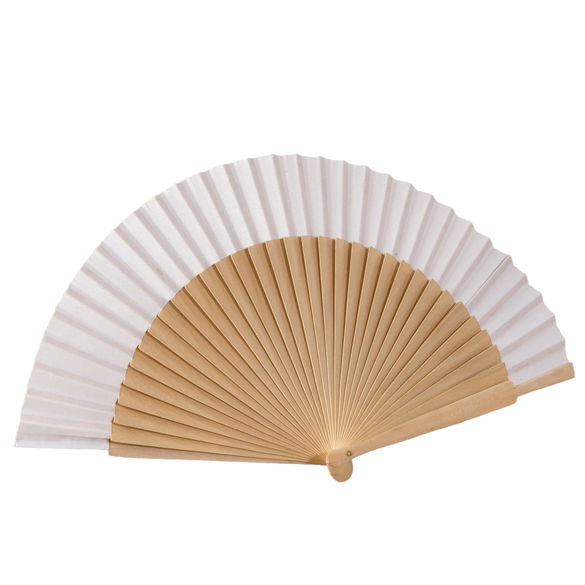 Natural wood and fabric fan 23cm. – La Cerería de l´Eixample